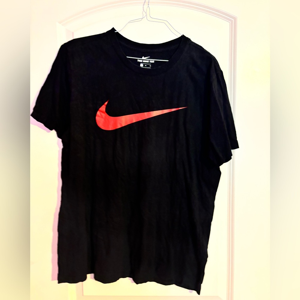 Nike red swoosh short sleeve t shirt